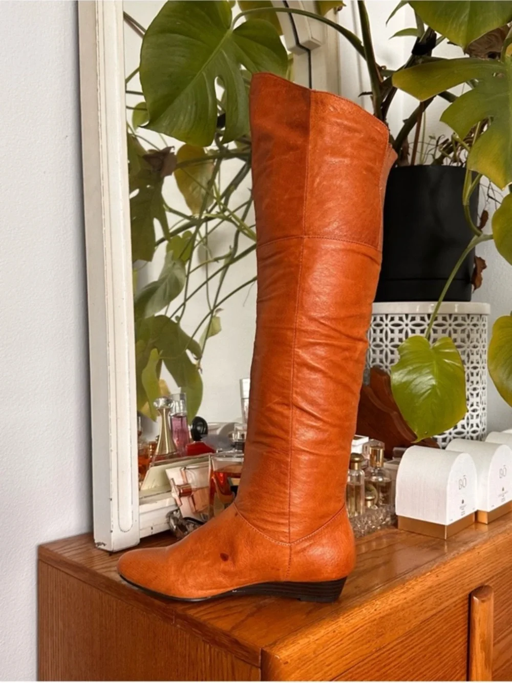 Baker Leather Tall Boots in Burnt Orange size 7.5